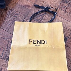 Fendi Mustard Yellow Tote with Black Accents